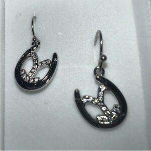 Montana Silversmiths Yellowstone Brand Silver Earrings with Crystal Accents